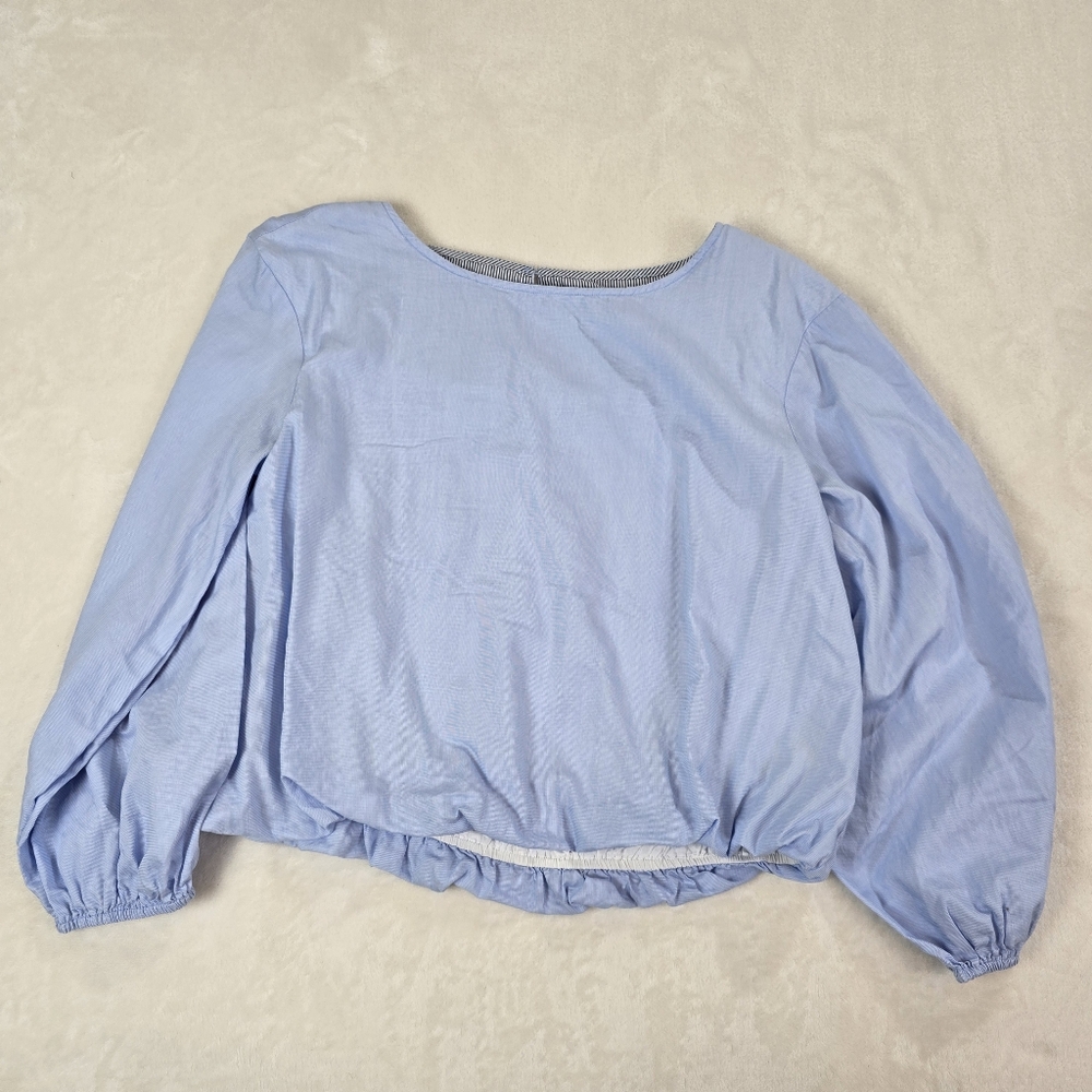 ANTHROPOLOGIE MAEVE Long Sleeve Blouson Crop Top Size M